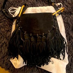 Chloe Hudson small black suede fringe handbag *RARE*.